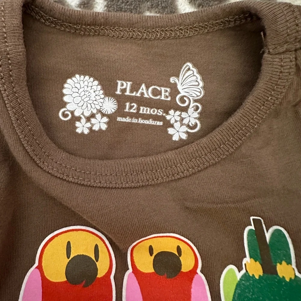 NWOT Children’s Place Parrot Bird Graphic Tank Top in Brown Size 12 months
